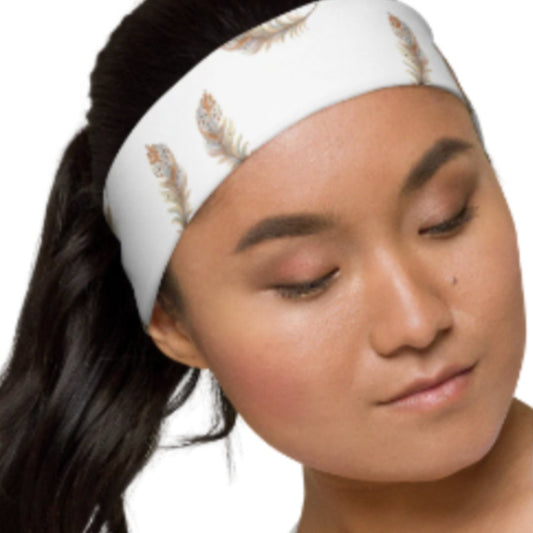 Boho Feather Headband | Feather Headband | Yoga Headband