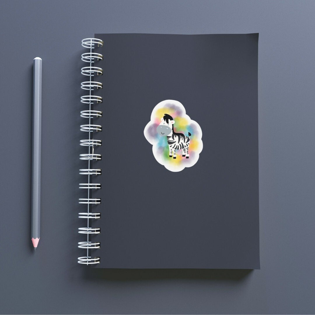 Rainbow Zebra Sticker | Zebra Sticker | Painted Zebra Sticker