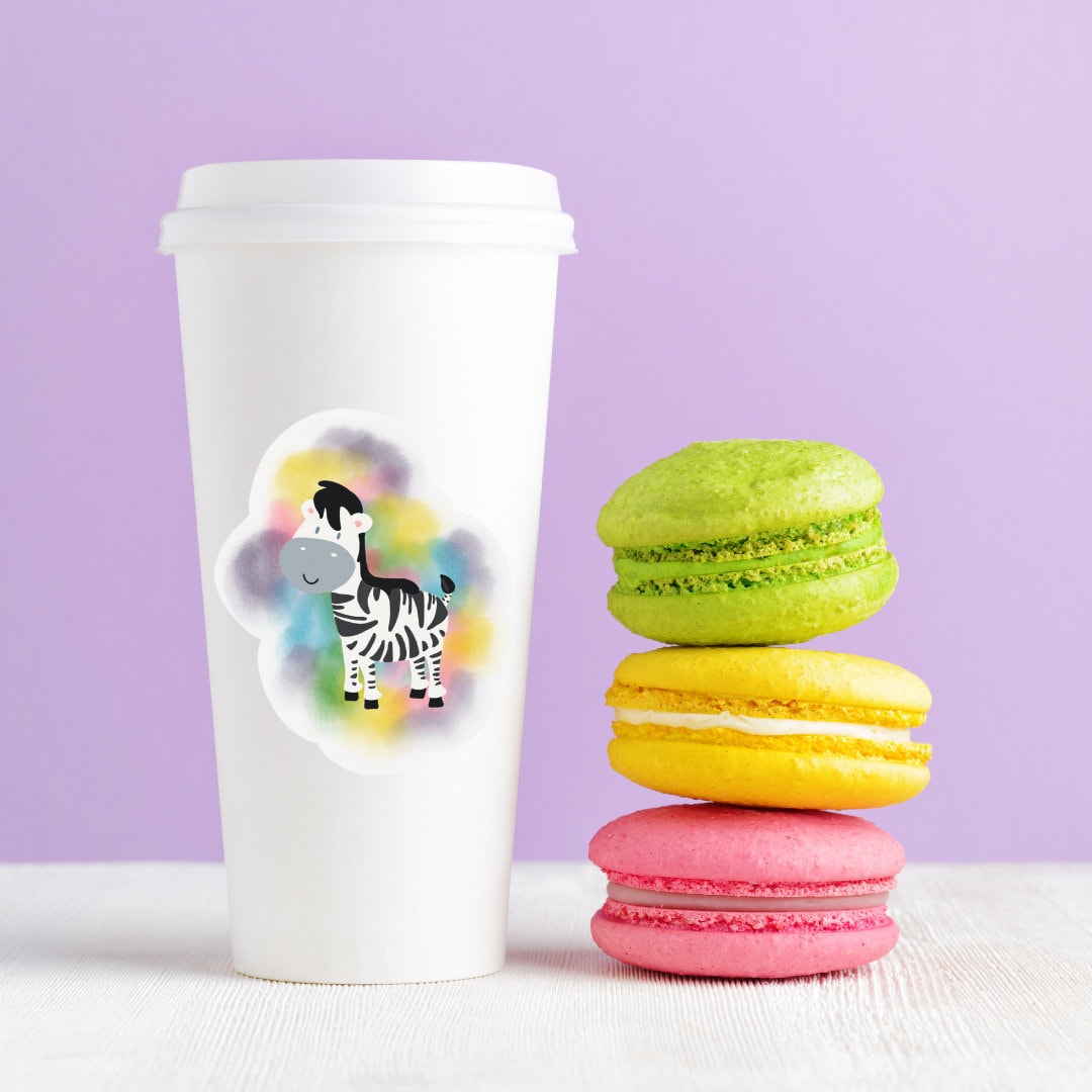 Rainbow Zebra Sticker | Zebra Sticker | Painted Zebra Sticker
