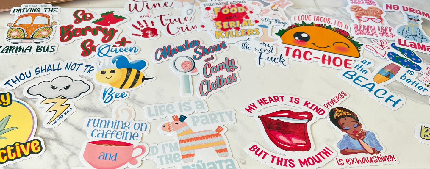 Probably Thinking about Food and Serial Killers Sticker | True Crime Sticker | Serial Killers Sticker | Sarcastic Sticker | Snarky Sticker