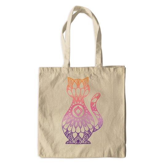 Cat Tote Bag | Rainbow Cat Canvas Tote Bag | Cat Lover Gift | Cat Mom Tote Bag