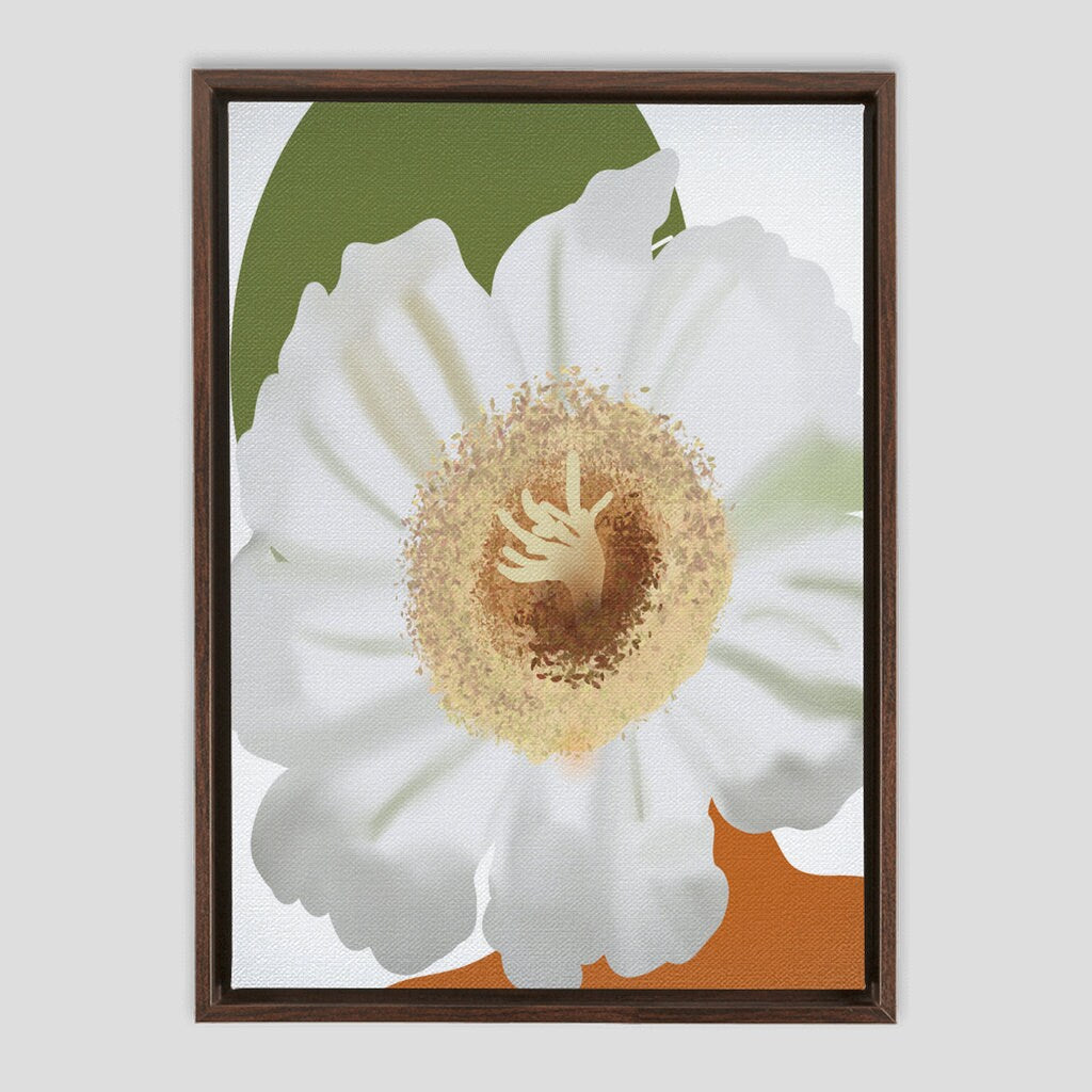 Cactus Flower Framed Canvas | Saguaro Flower Framed Canvas | Arizona State Flower Wall Art | Boho Cactus Flower Canvas (Copy)