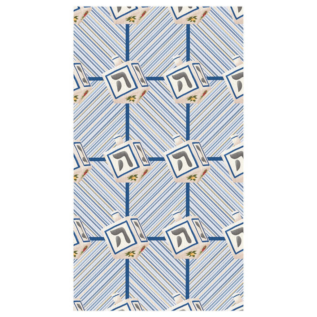Hanukkah Tablecloth | Jewish Table Decor | Jewish Holidays Tablecloth | Jewish Dreidel Tablecloth
