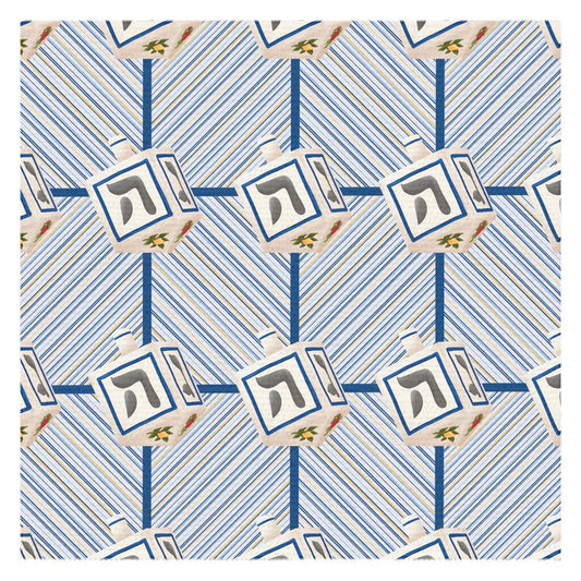 Hanukkah Tablecloth | Jewish Table Decor | Jewish Holidays Tablecloth | Jewish Dreidel Tablecloth