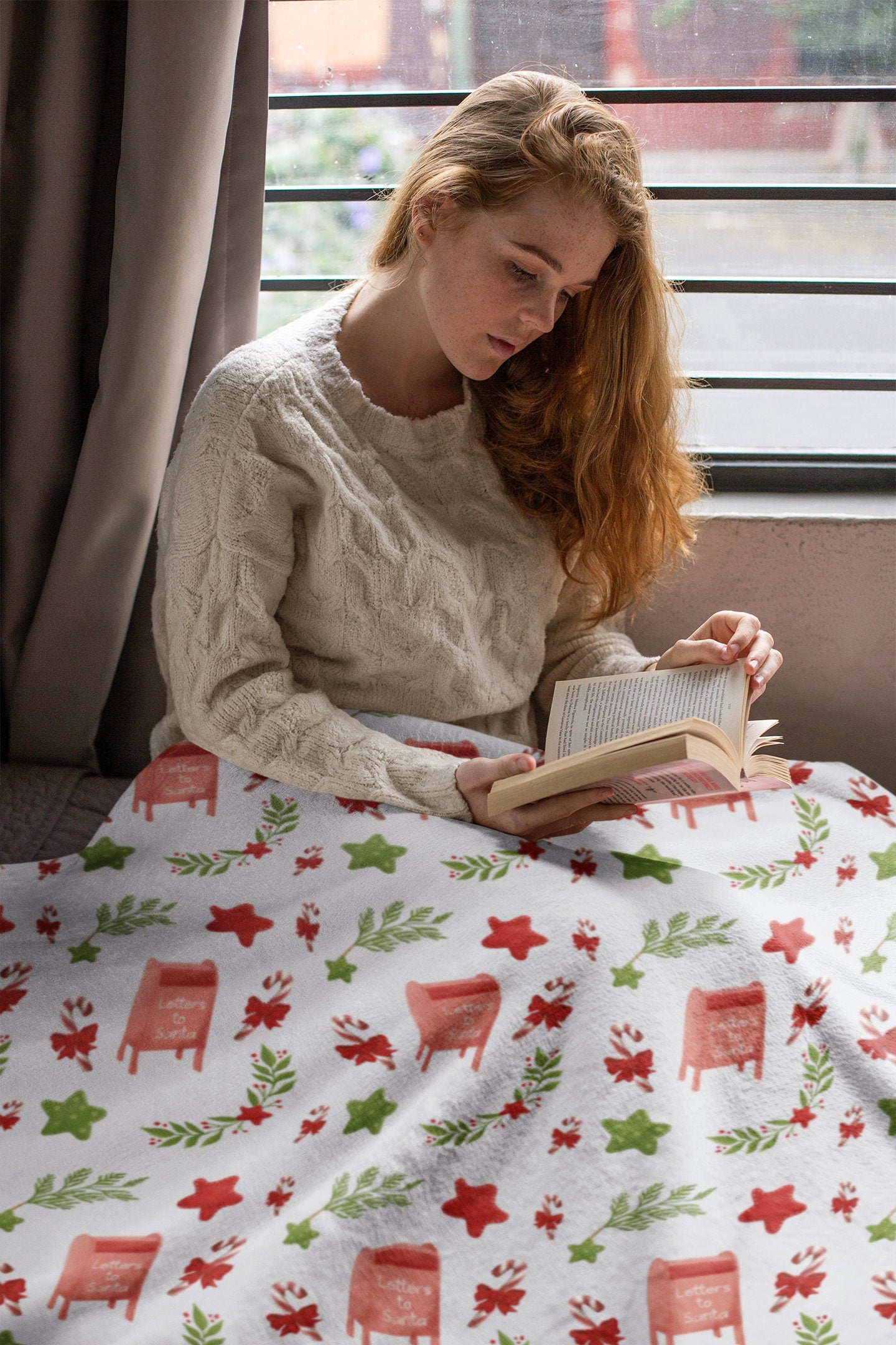 Christmas Blanket | Christmas Fleece Sherpa Blanket | Letters To Santa Blanket | Cozy Christmas Home Decor