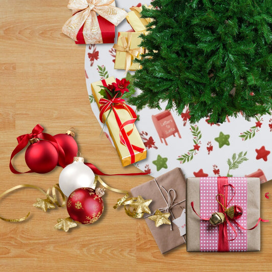 Christmas Tree Skirt | Letters to Santa Tree Skirt | Candy Cane Tree Skirt | Xmas Tree Skirt