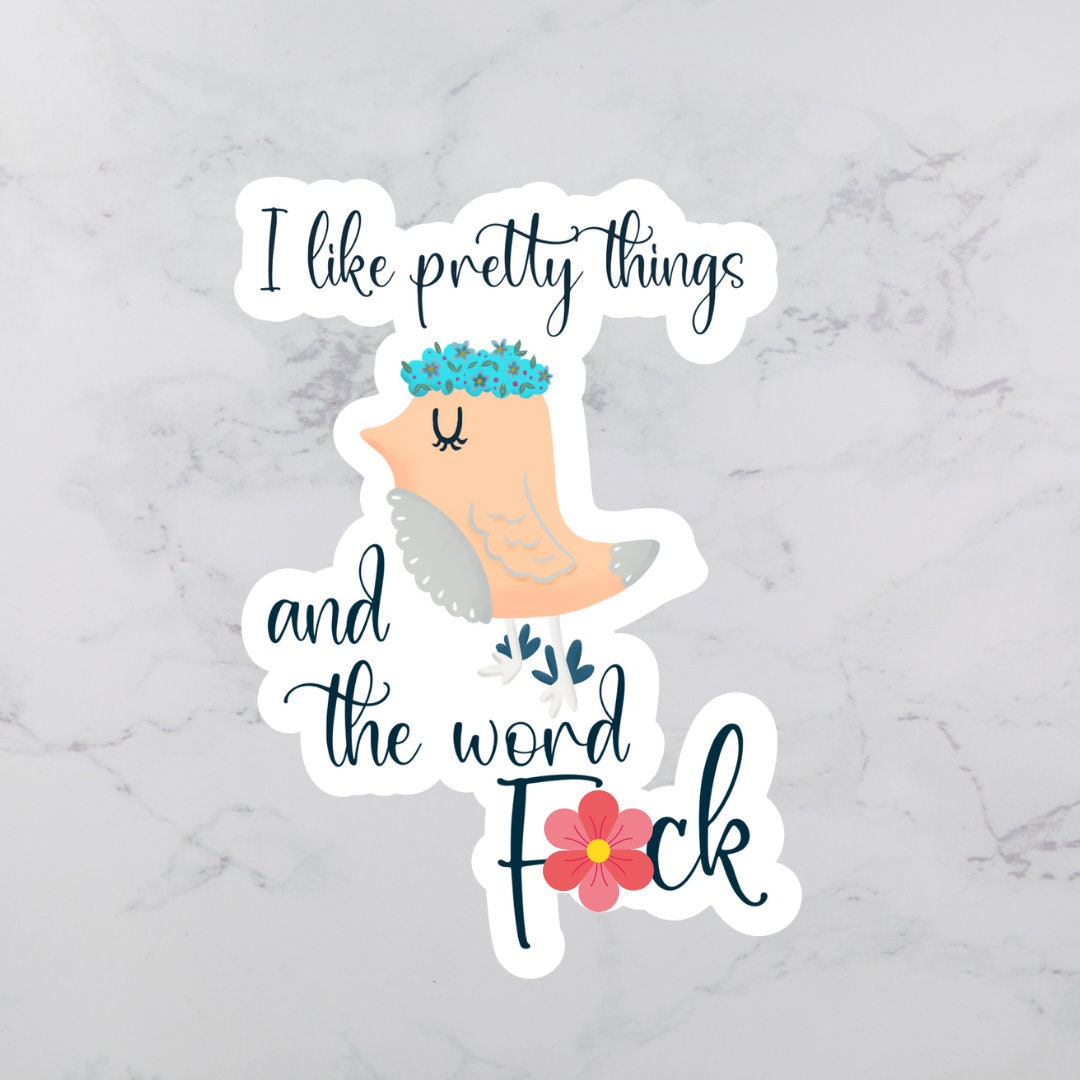 I Like Pretty Things and the Word F*ck Sticker | Snarky Sticker | Sweary Sticker | Vinyl Sticker | Sarcastic Sticker | Funny Sticker