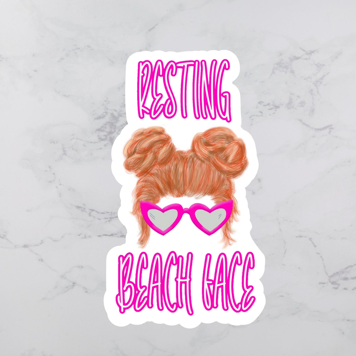 Resting Beach Face Sticker | Beach Sticker | Redhead Sticker | Beach Life Sticker | RBF Sticker | Sarcastic Sticker | Snarky Sticker