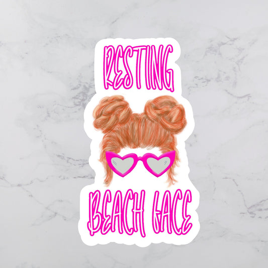 Resting Beach Face Sticker | Beach Sticker | Redhead Sticker | Beach Life Sticker | RBF Sticker | Sarcastic Sticker | Snarky Sticker