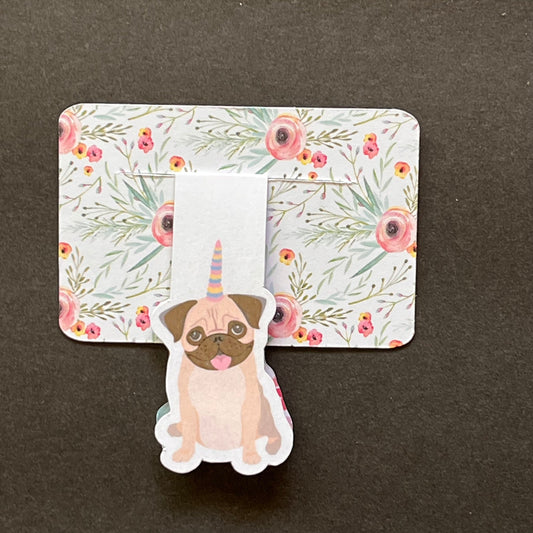 Pug Unicorn Magnetic Bookmark | Pugicorn Bookmark | Magnetic Bookmark | Dog Bookmark