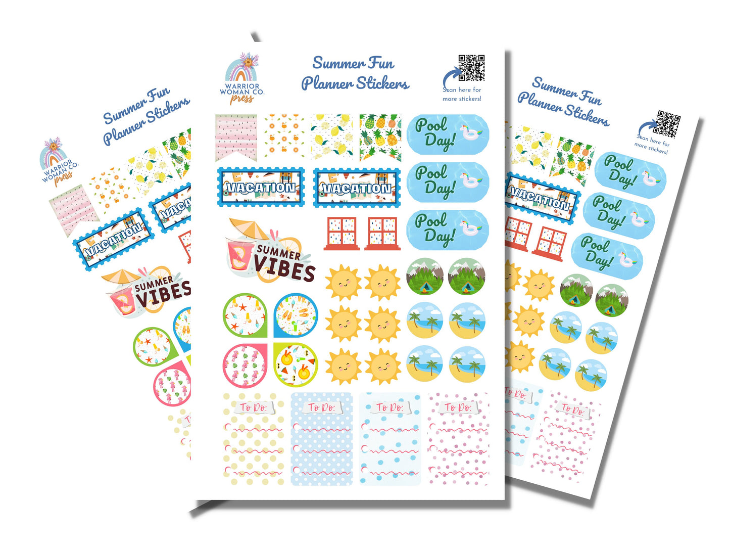 Summer Fun Planner Stickers | Summer Planner Stickers | Summertime Stickers