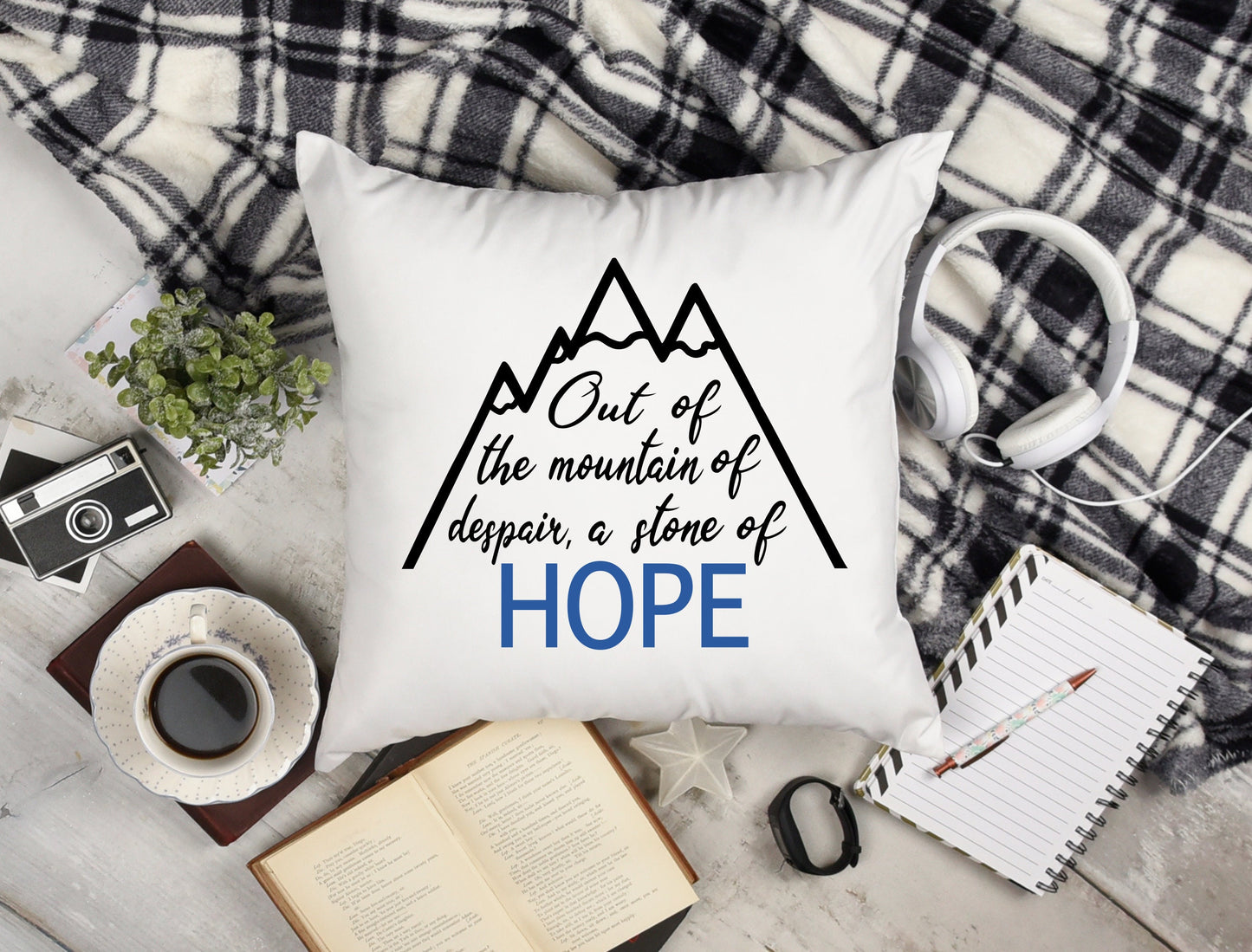 MLK Quote throw pillow cover | out of a mountain of despair a stone of hope | martin luther king jr throw pillow cover | 16x16, 18x18, 20x20