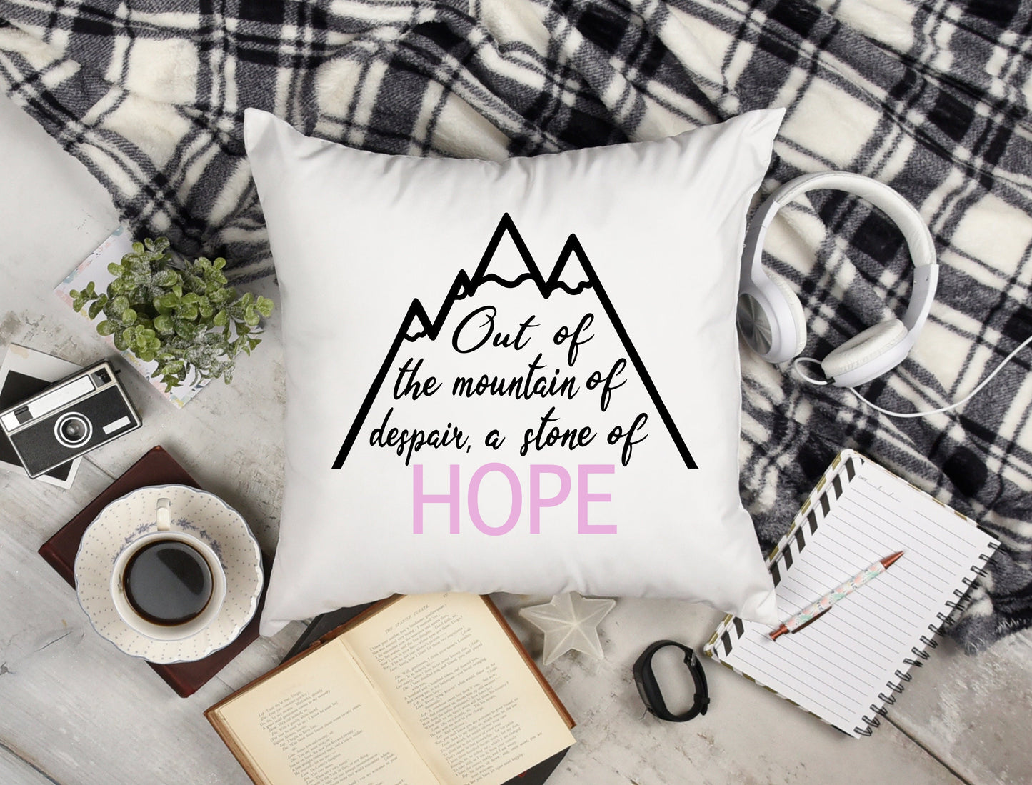 MLK Quote throw pillow cover | out of a mountain of despair a stone of hope | martin luther king jr throw pillow cover | 16x16, 18x18, 20x20