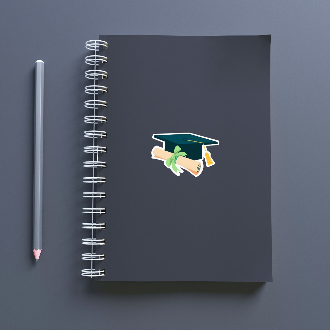 Graduation Cap Sticker | Grad Cap Sticker | Cap and Diploma Sticker ...
