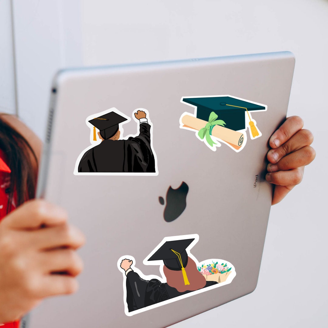 Graduation Cap Sticker | Grad Cap Sticker | Cap and Diploma Sticker ...