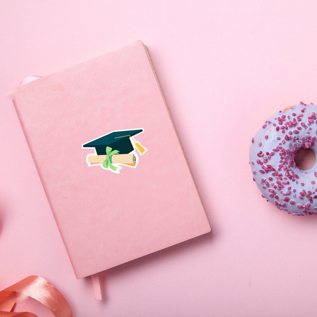 Grad Cap Sticker Graduation Cap Sticker | Grad Cap Sticker | Cap and Diploma Sticker ...
