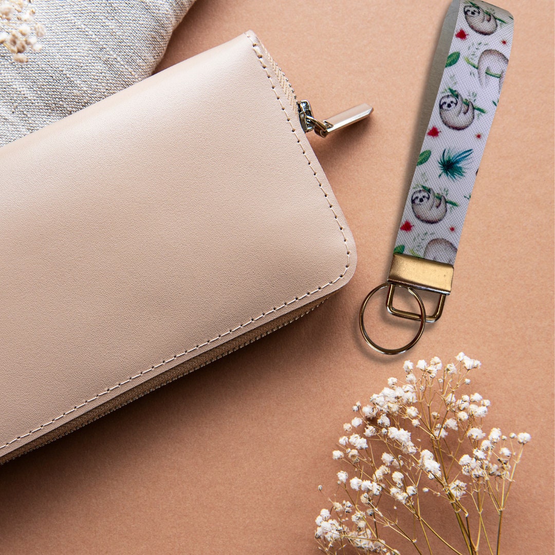 Sloth Wristlet | Sloth Key Fob | Faux Leather Wristlet