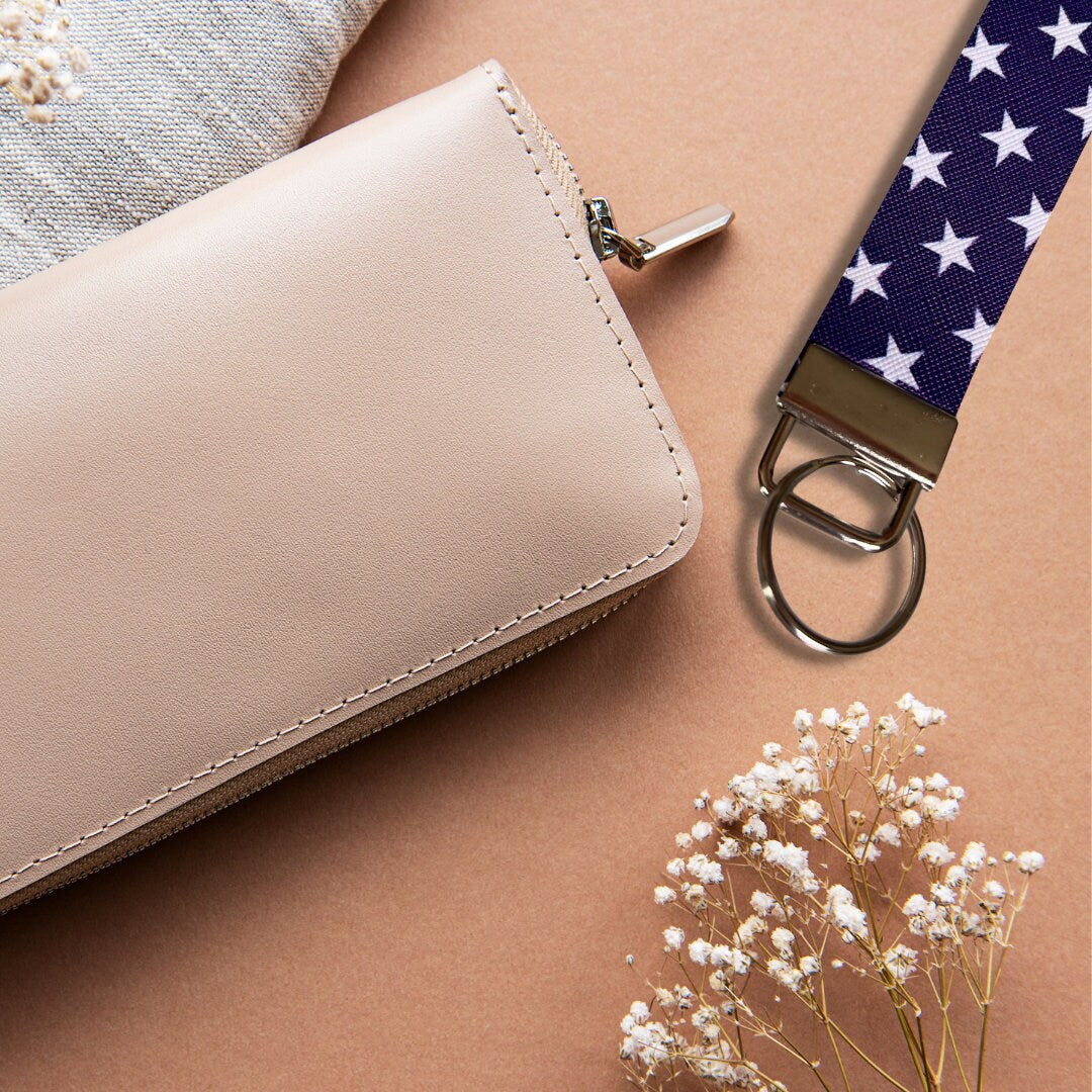 Blue and White Stars Wristlet | Fourth of July Wristlet | Stars Wristlet