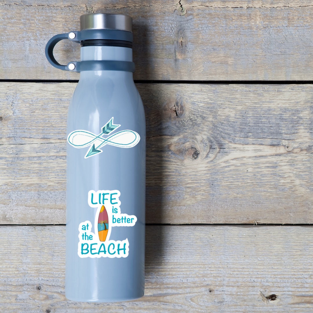 Life is Better at the Beach Sticker | Beach Vinyl Sticker | Surfboard Sticker