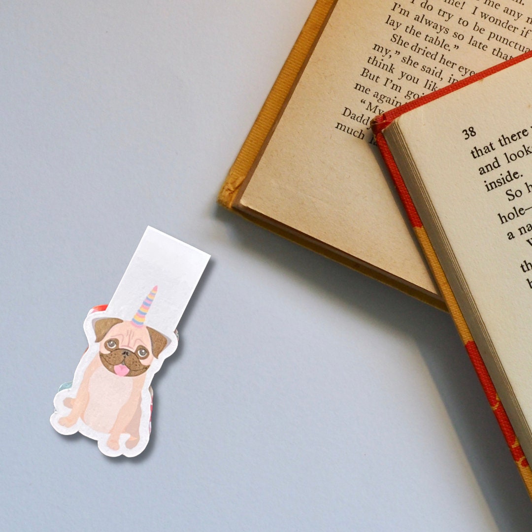 Pug Unicorn Magnetic Bookmark | Pugicorn Bookmark | Magnetic Bookmark | Dog Bookmark