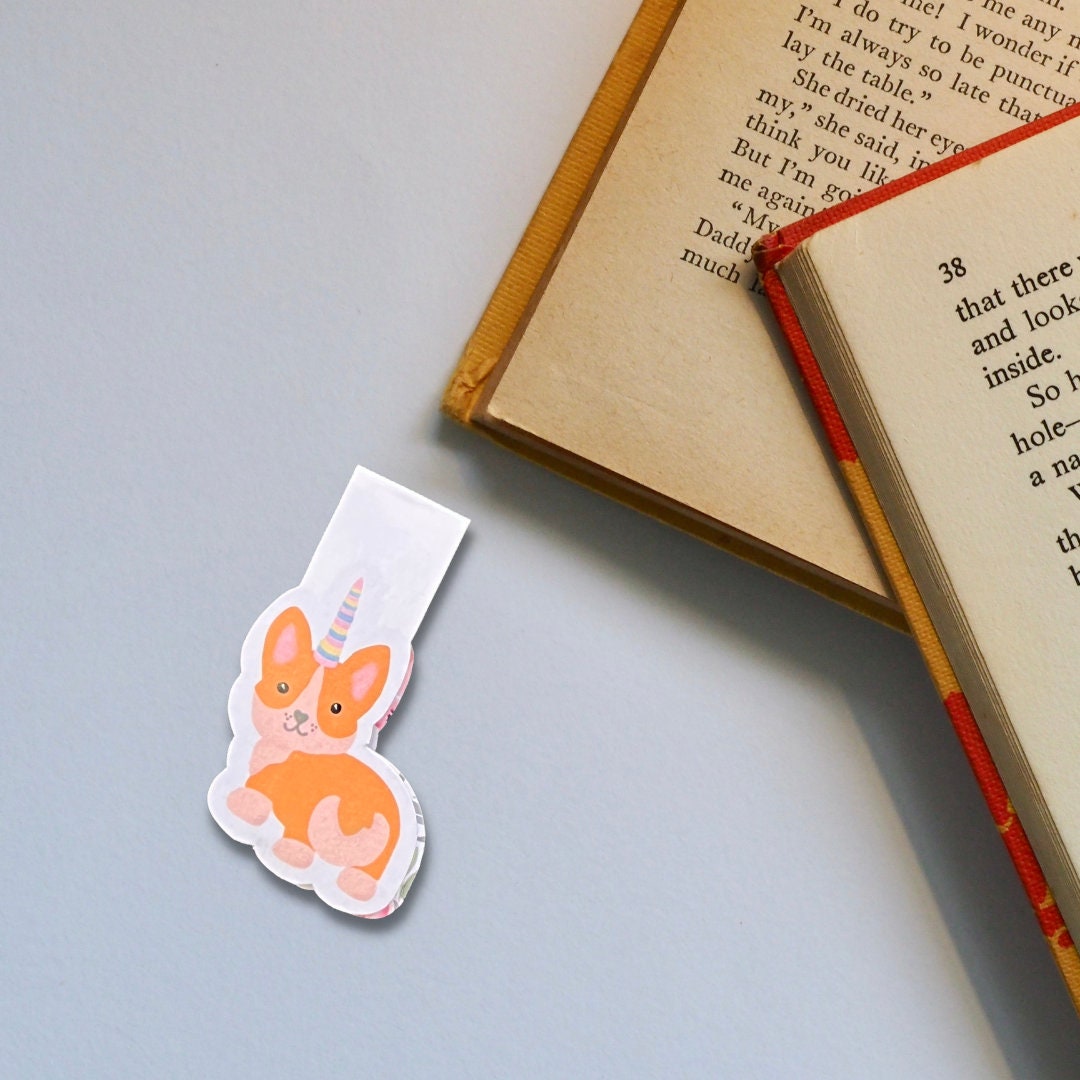 Corgi Unicorn Magnetic Bookmark | Corgicorn Bookmark | Magnetic Bookmark | Corgi Bookmark