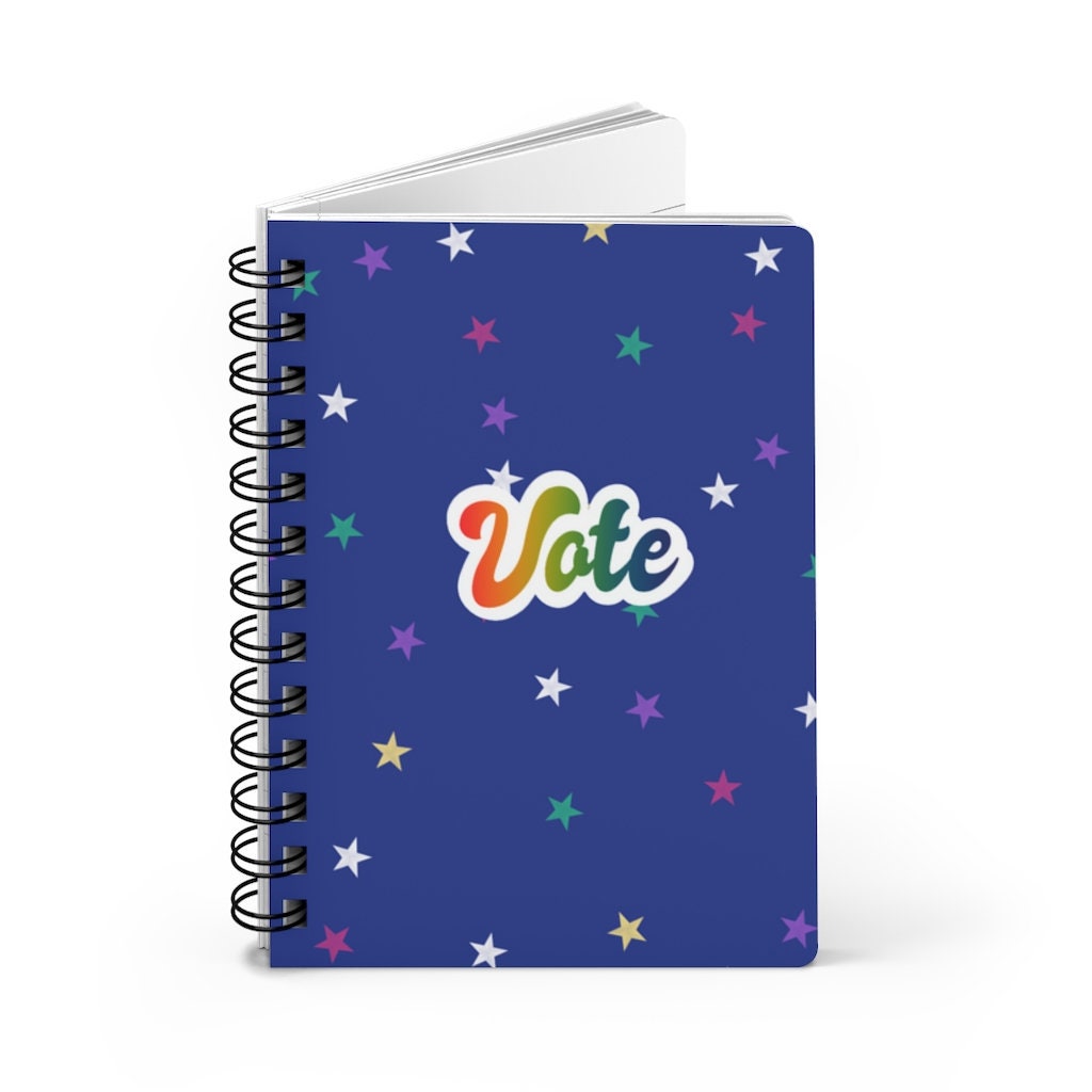 Rainbow Vote Spiral Bound Journal | LGBTQ Journal | Stars Journal