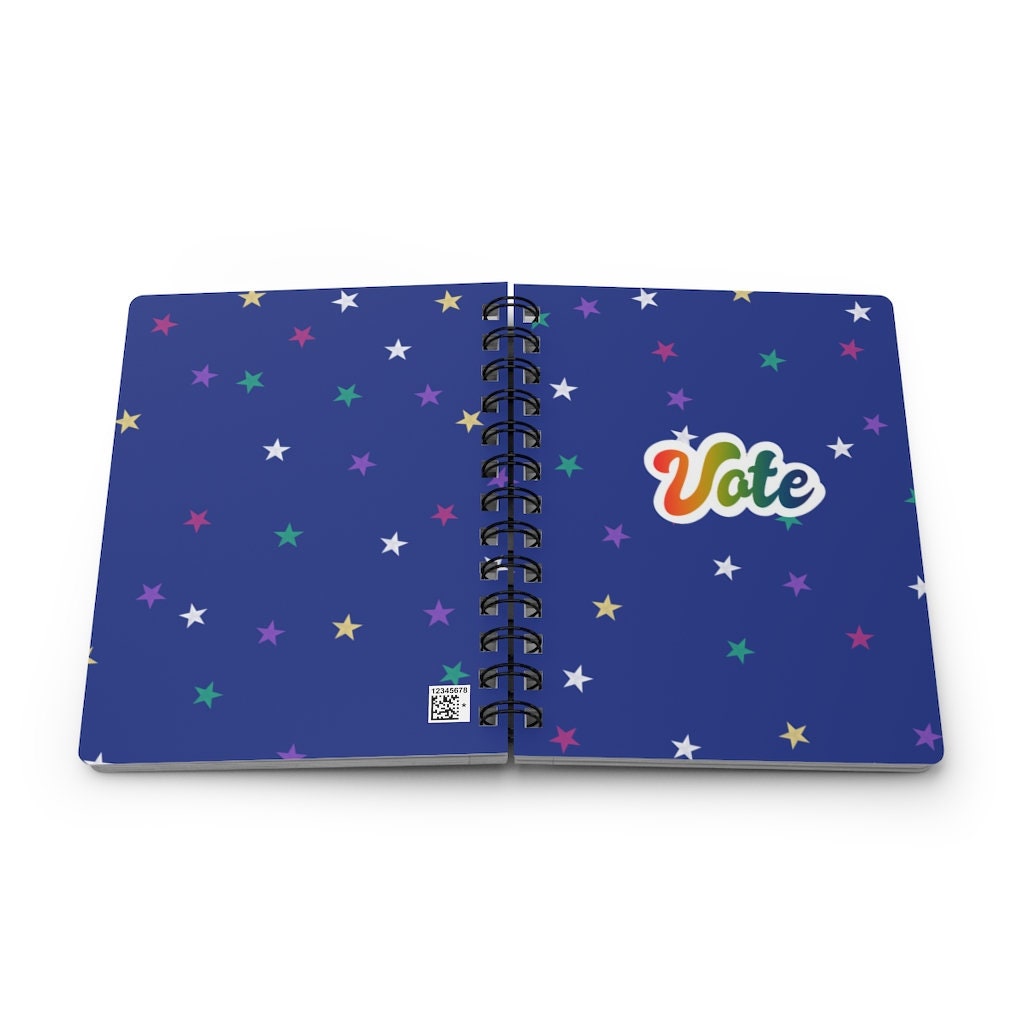 Rainbow Vote Spiral Bound Journal | LGBTQ Journal | Stars Journal