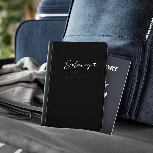 Personalized Passport Cover | Personalized Passport Holder | Minimalist Black Passport Holder