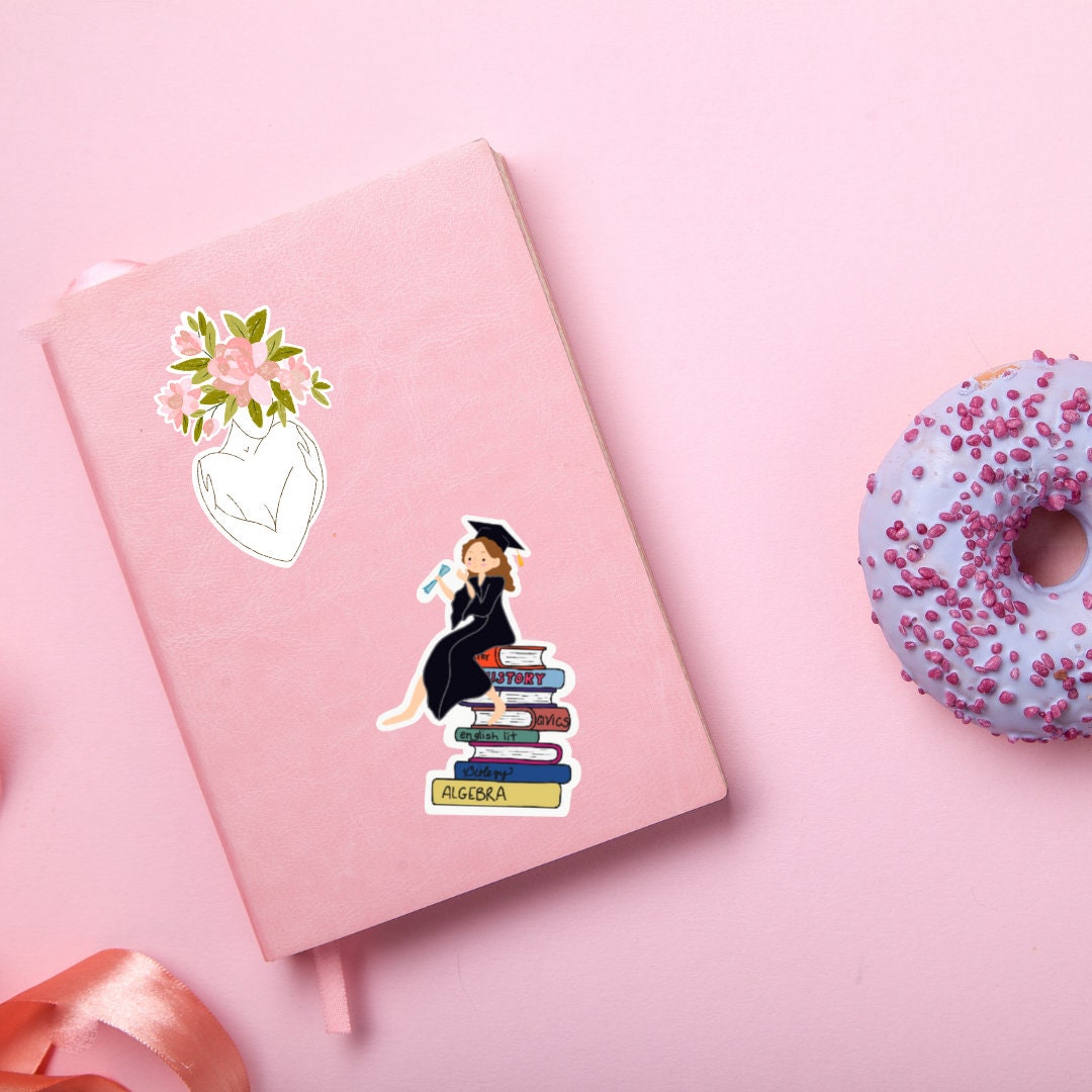 Book Lover Graduation Cutout Sticker | Graduation Sticker |  Grad Sticker | Girl Graduate Sticker