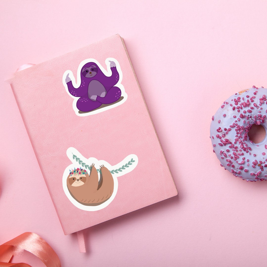 Purple Sloth Sticker | Sloth Sticker | Sloth Lover Gift | Middle Finger Sloth