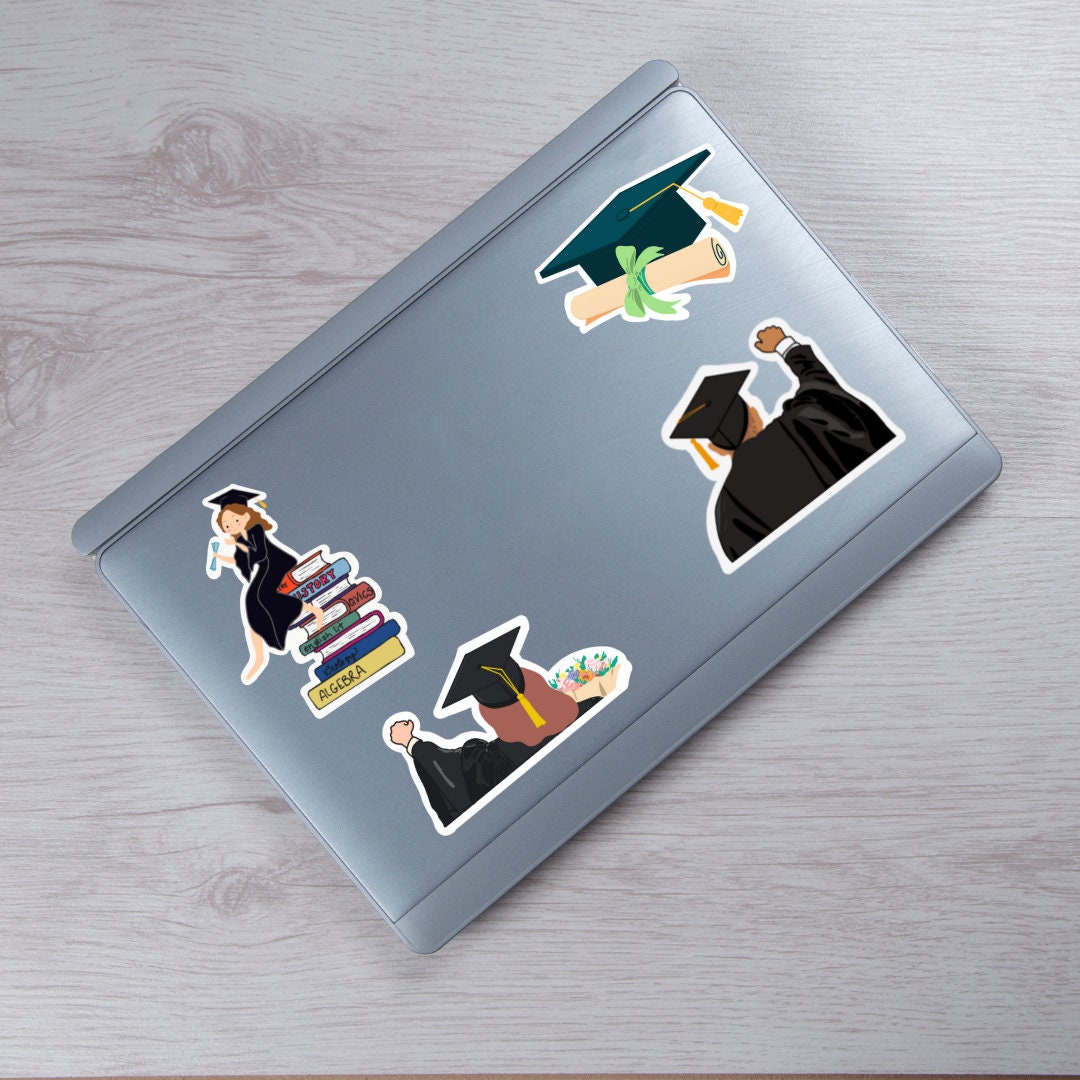 Graduation Cap Sticker | Grad Cap Sticker | Cap and Diploma Sticker ...