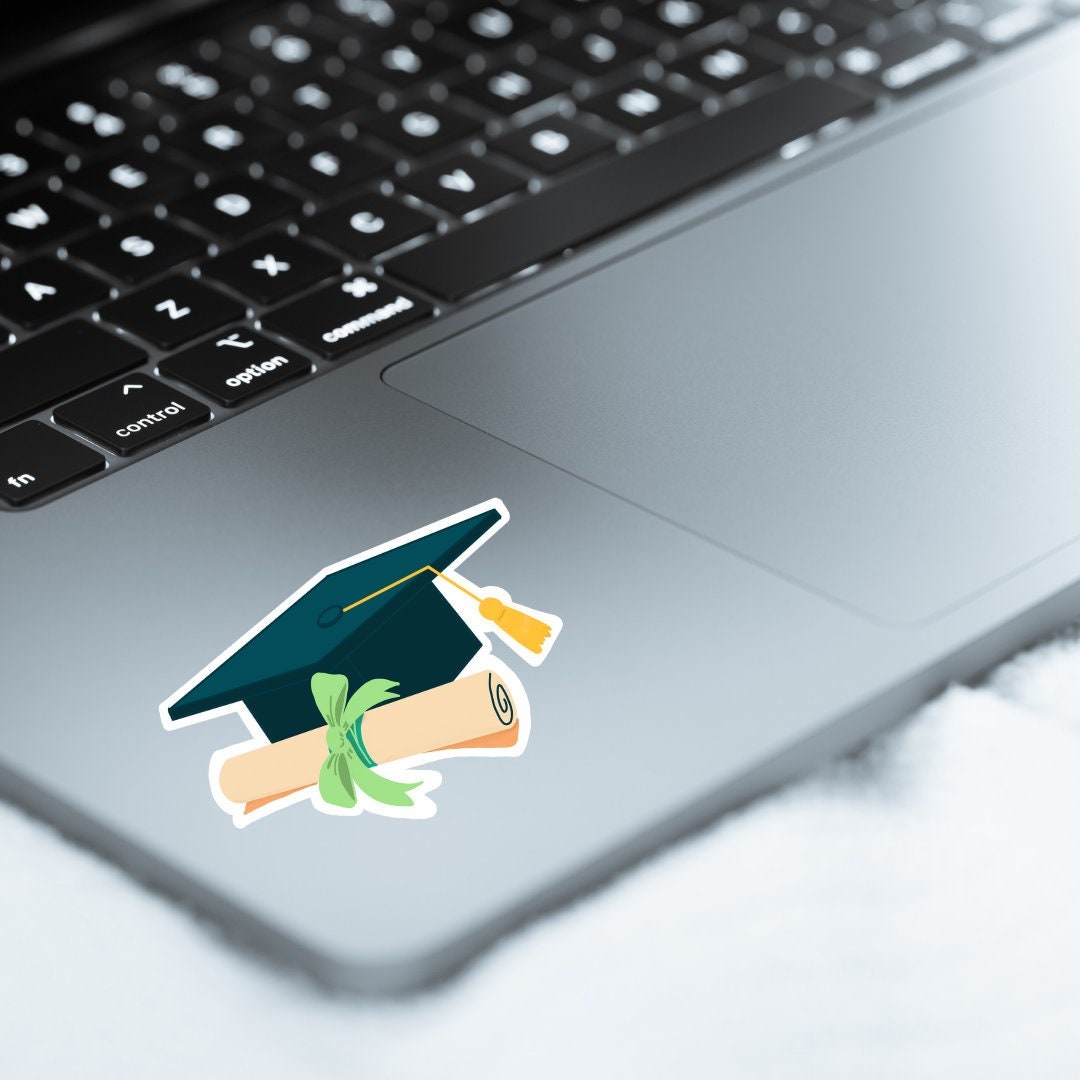 Graduation Cap Sticker | Grad Cap Sticker | Cap and Diploma Sticker ...