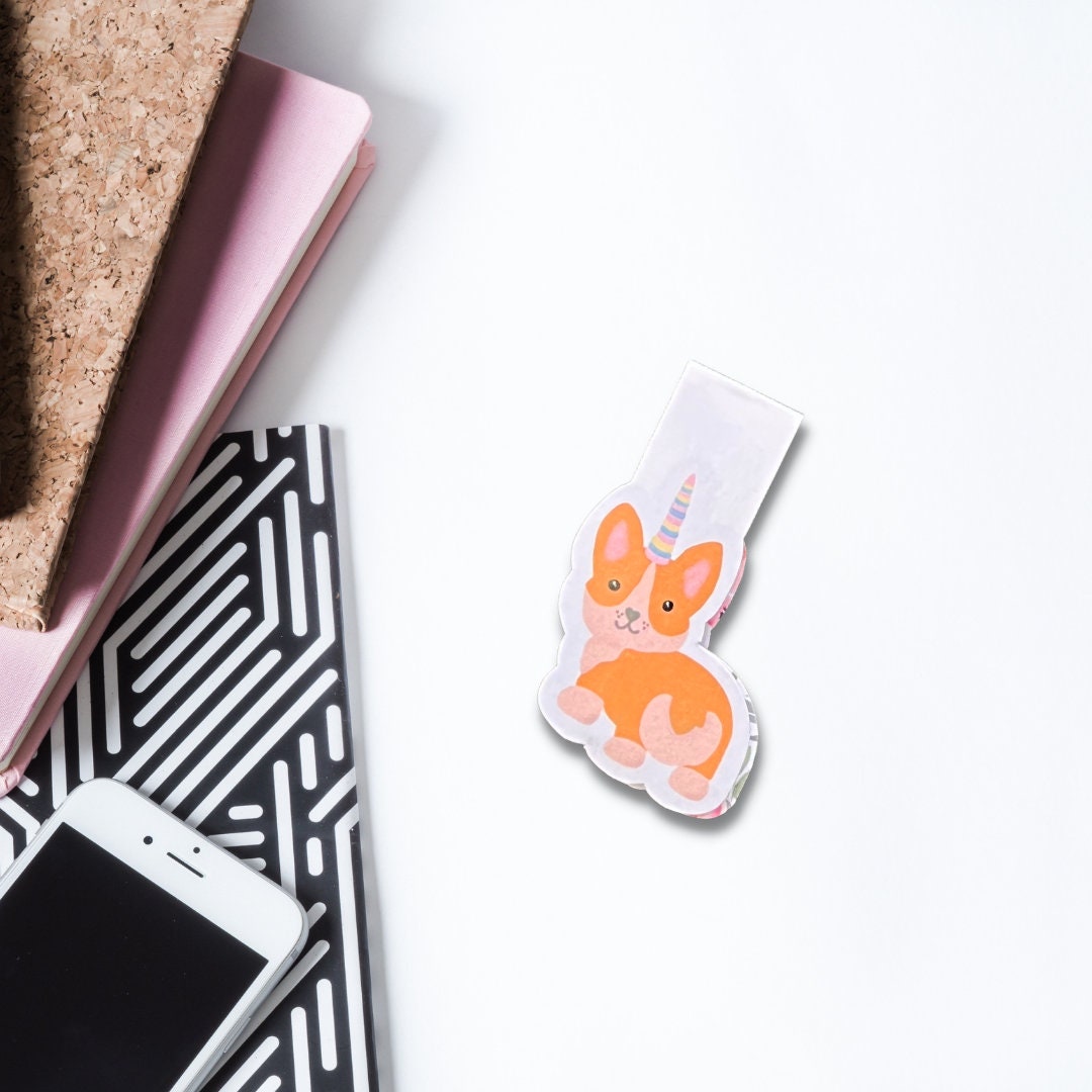 Corgi Unicorn Magnetic Bookmark | Corgicorn Bookmark | Magnetic Bookmark | Corgi Bookmark