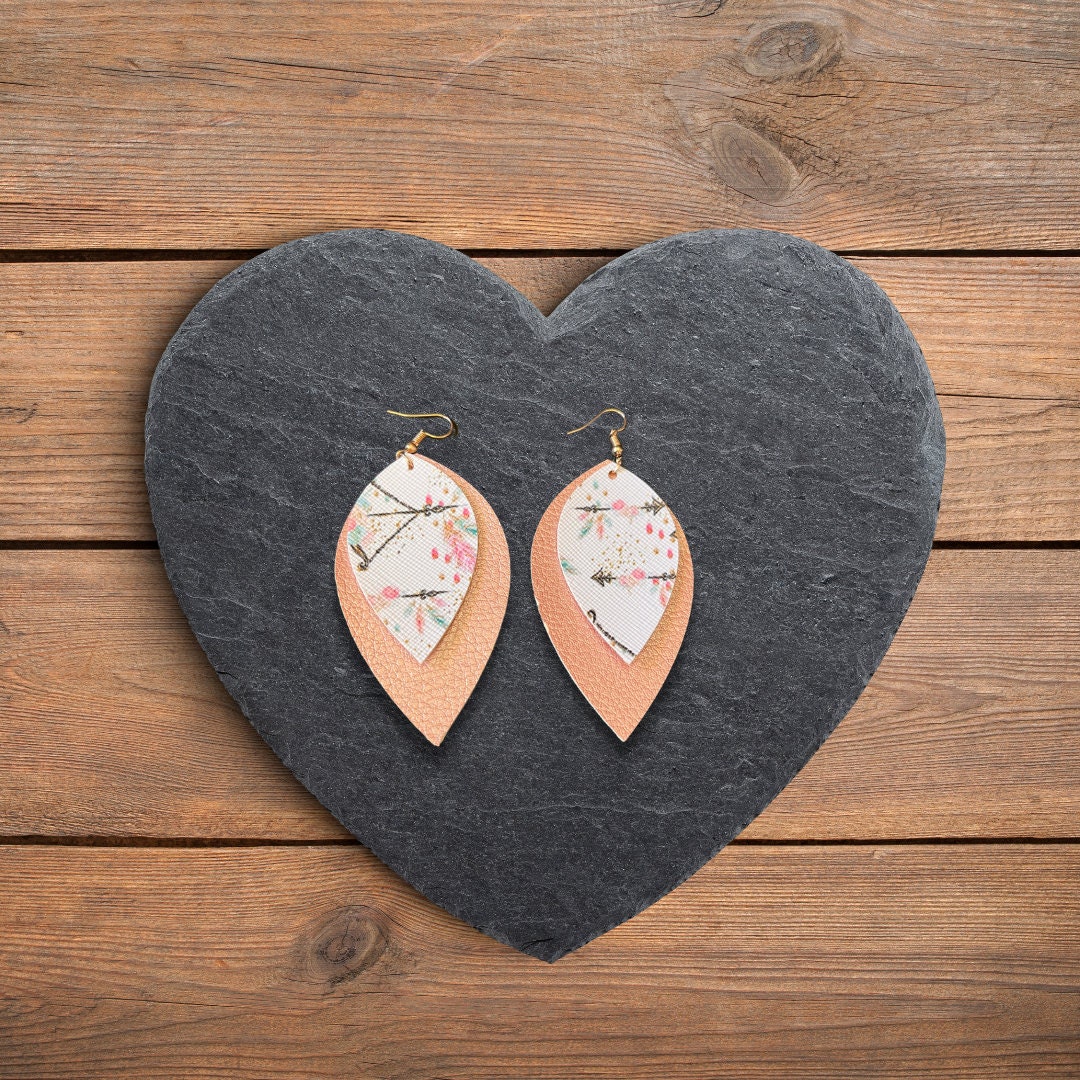 Boho Arrow Earrings | Arrow Earrings | Faux Leather Earrings | Boho Earrings