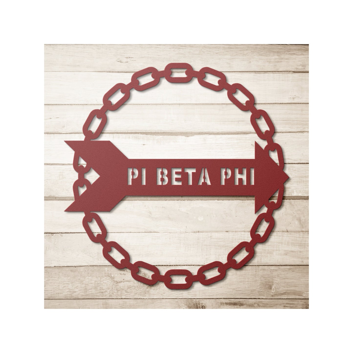 Pi Beta Phi Die-Cut Metal Sign | Pi Phi Sign | Pi Beta Phi Metal Wall Art