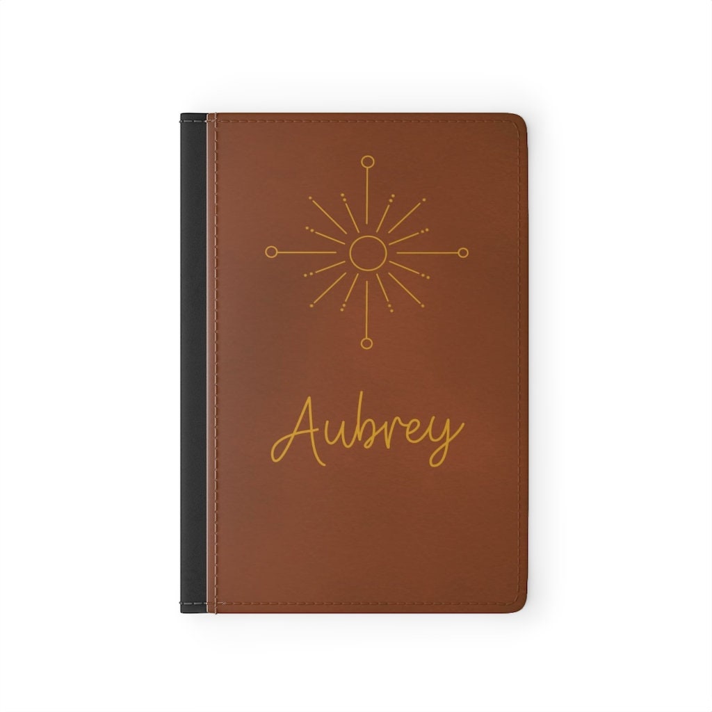 Boho Personalized Passport Cover | Personalized Passport Holder | Faux Leather Passport Holder