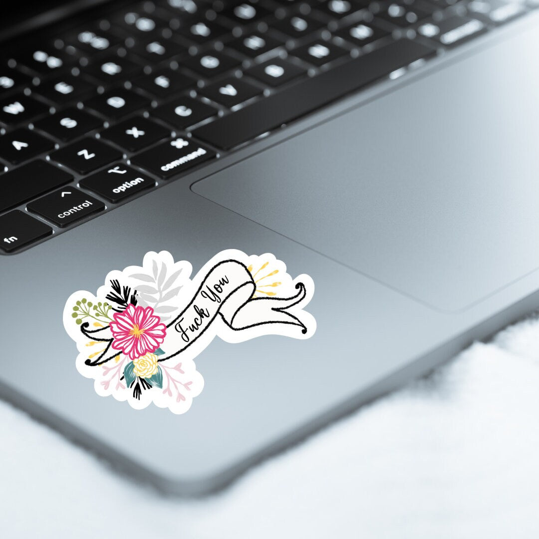Fuck You Ribbon Sticker | Fuck You Sticker | Curse Word Sticker
