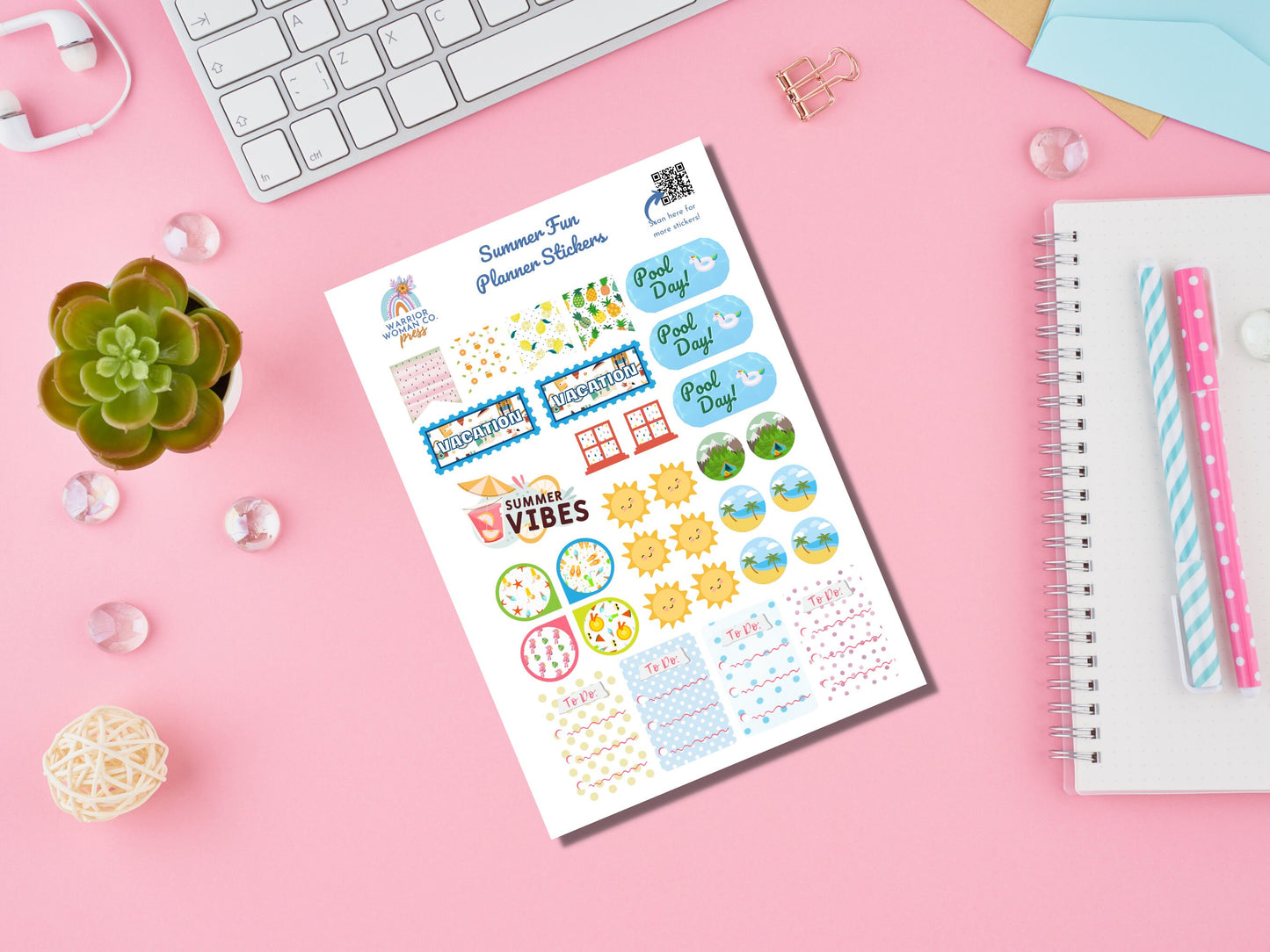 Summer Fun Planner Stickers | Summer Planner Stickers | Summertime Stickers