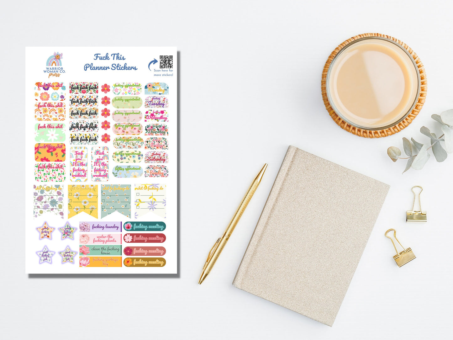 F*ck This Floral Planner Stickers | Floral Planner Stickers | Sarcastic Planner Stickers