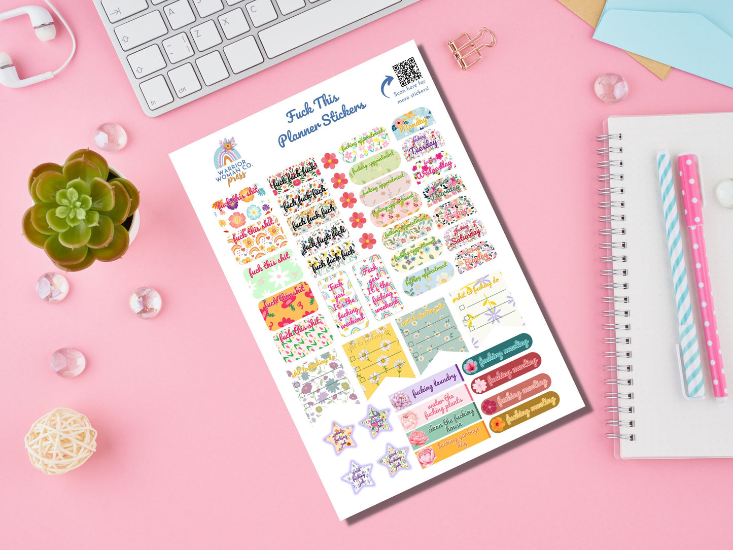 F*ck This Floral Planner Stickers | Floral Planner Stickers | Sarcastic Planner Stickers