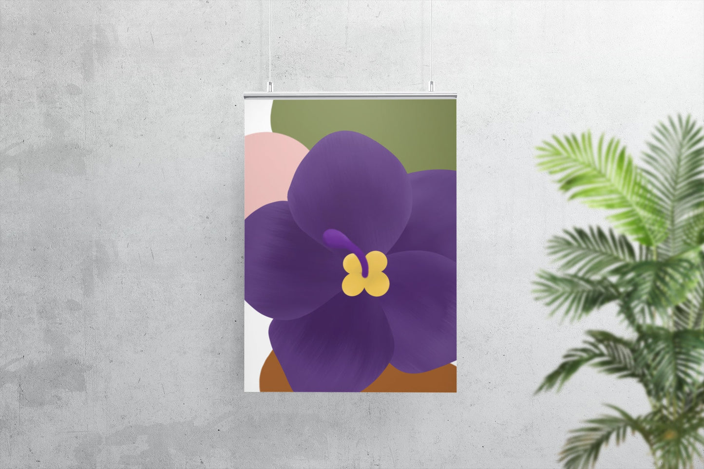 Violet Art Print | Violet Flower Print | Illinois Violet Print | Violet Boho Wall Art