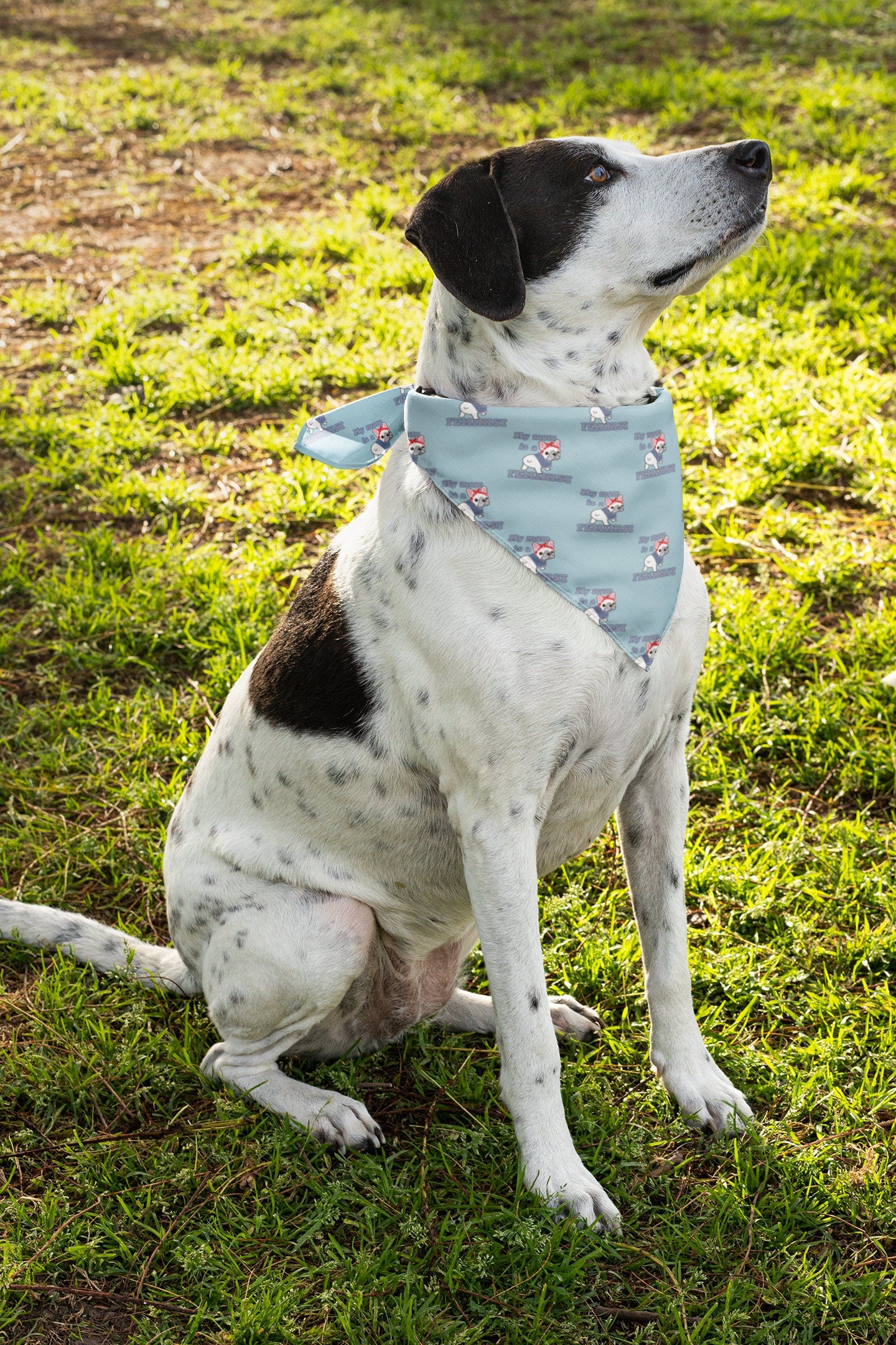 Feminist Pet Bandanas Dog Bandana My Mom Is A Feminist Frenchie Bandana