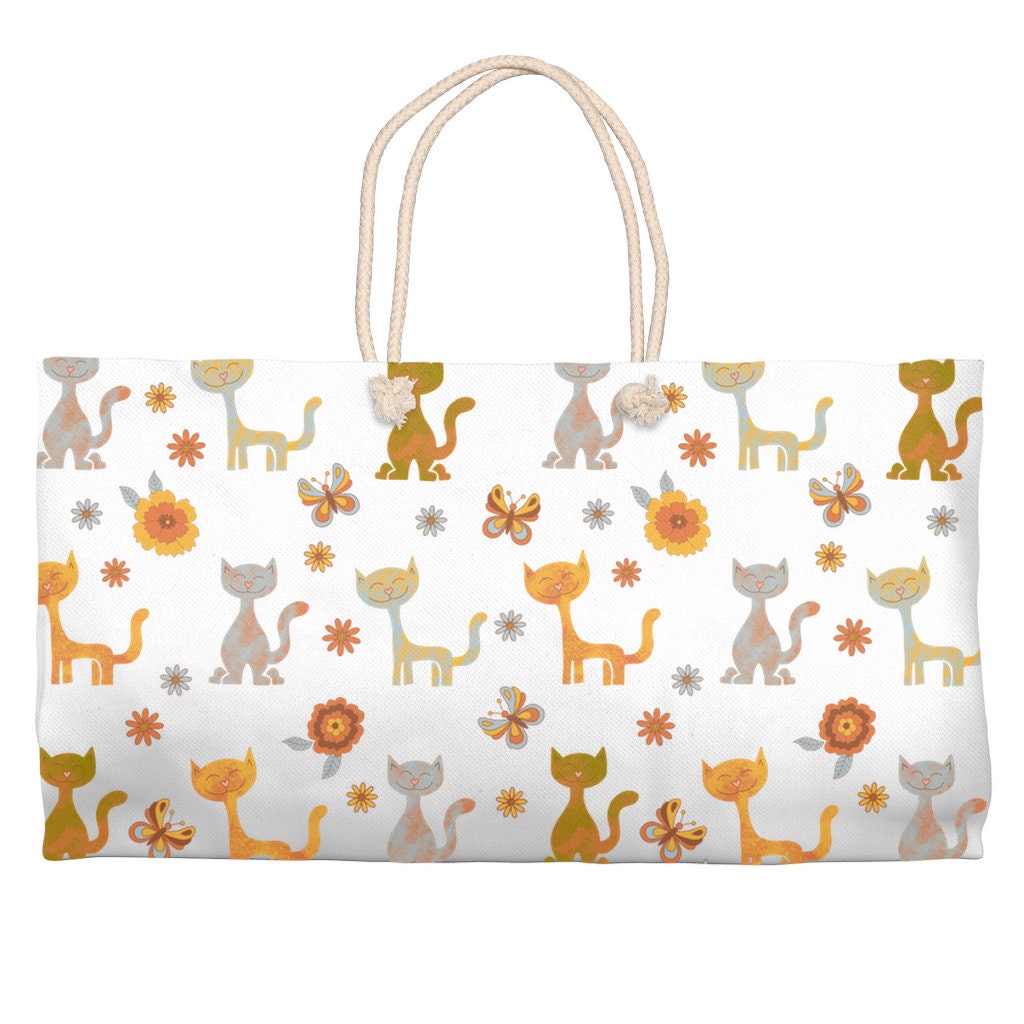 Cat Weekender Totes | Cat Tote Bag | Cat Lover Tote | Cat Mom Gift