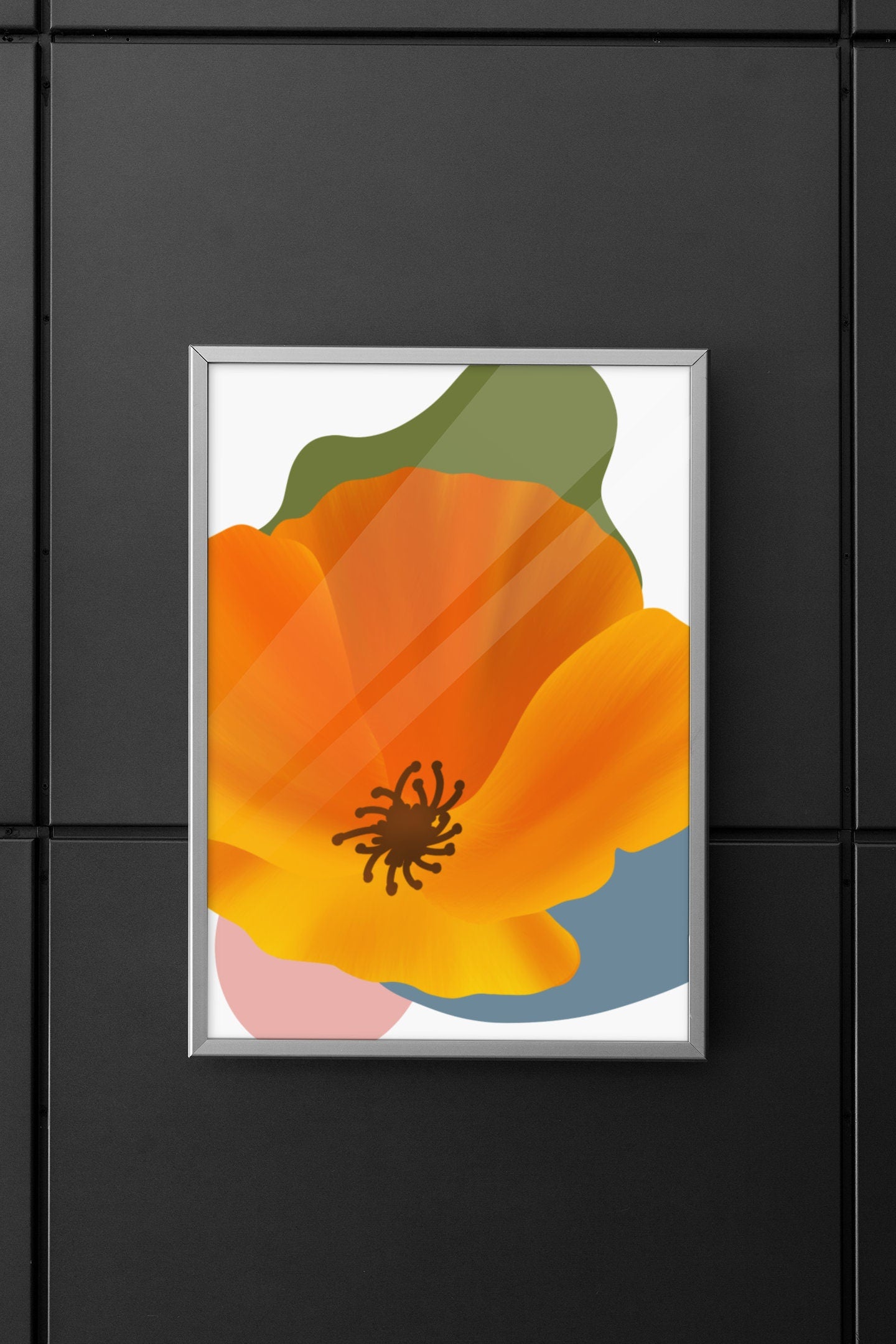 Poppy Art Print | Orange Poppy Flower Print | California Poppy Print | Poppy Boho Wall Art