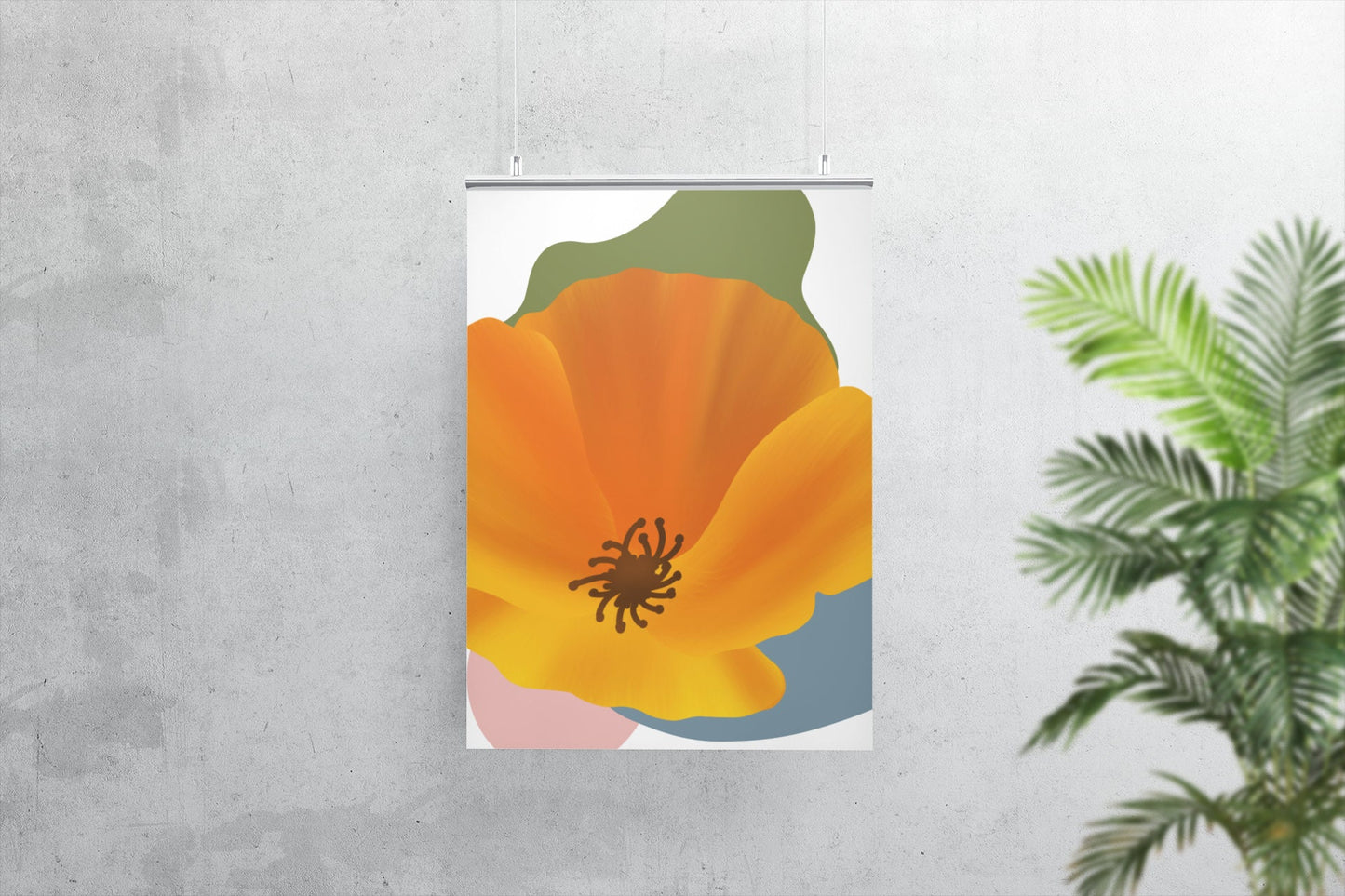 Poppy Art Print | Orange Poppy Flower Print | California Poppy Print | Poppy Boho Wall Art