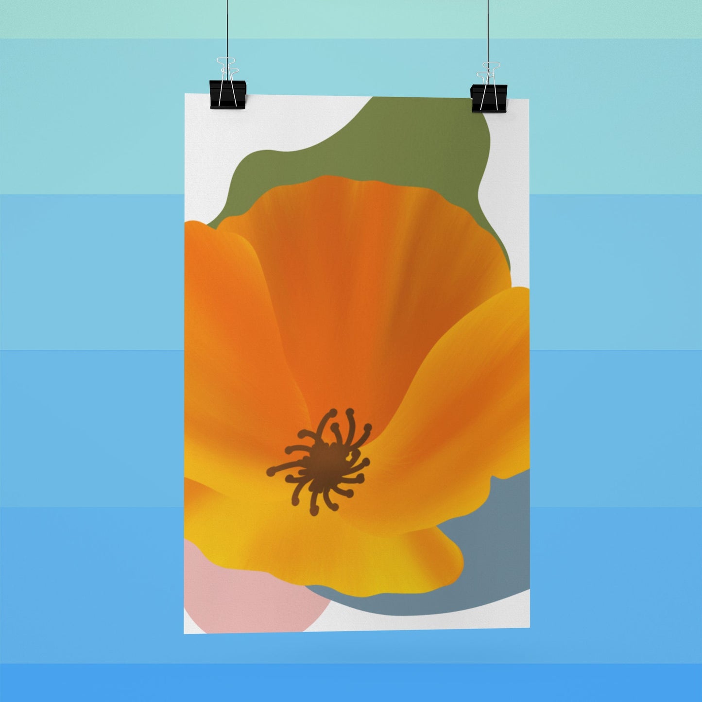 Poppy Art Print | Orange Poppy Flower Print | California Poppy Print | Poppy Boho Wall Art