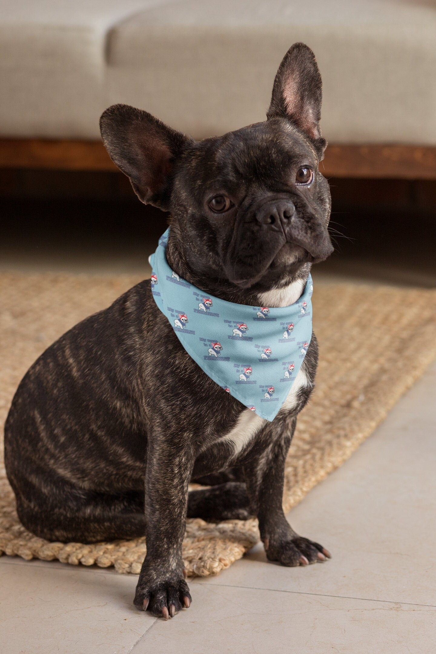 Feminist Pet Bandanas | Dog Bandana | My Mom Is A Feminist Frenchie Bandana