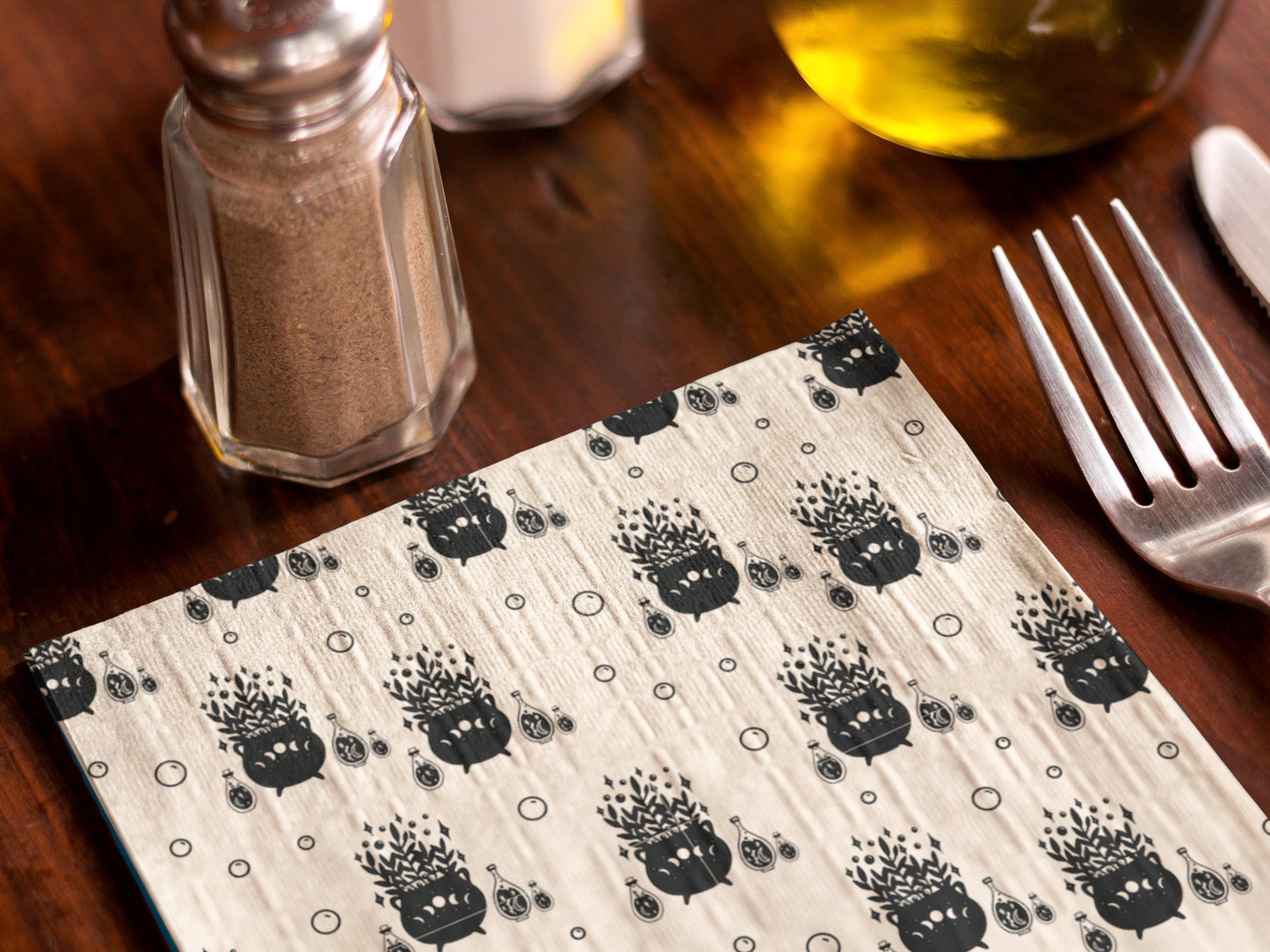 Halloween Cloth Napkins | Halloween Napkins | Magic Cauldron Napkins