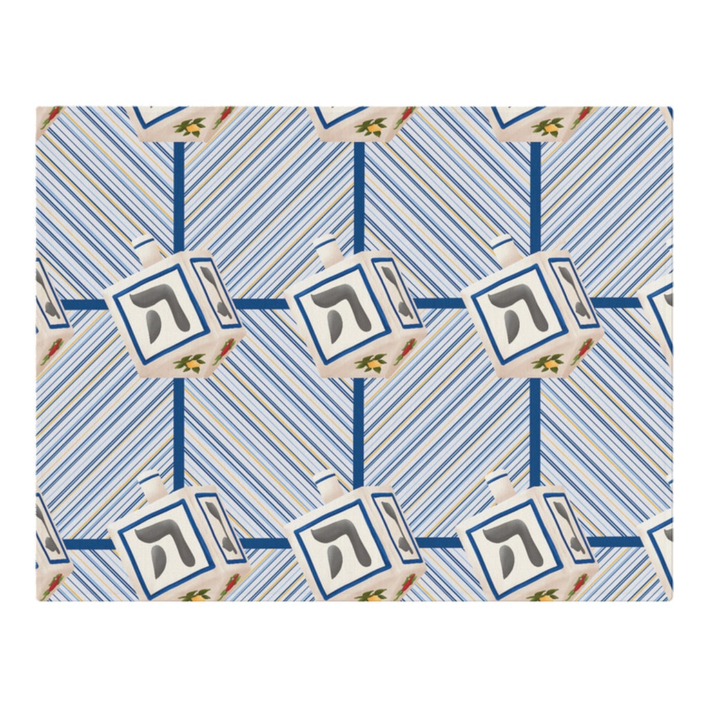 Hanukkah Placemats | Chanukah Woven Placemat | Hanukah Table Decor | Folk Art Jewish Holiday Placemat