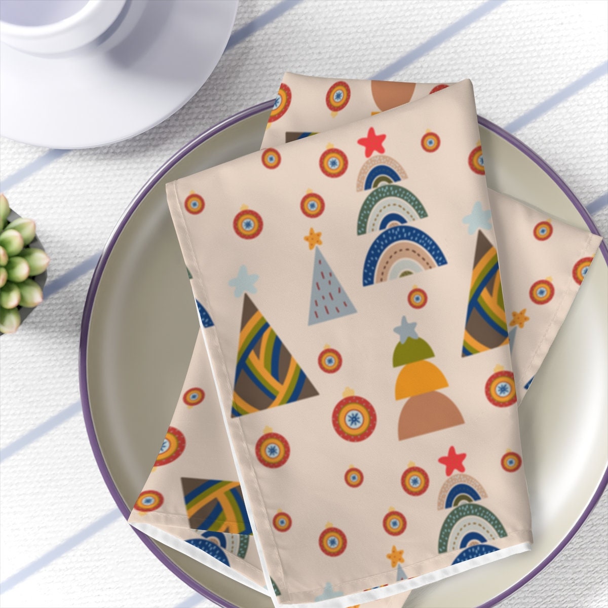 Christmas Napkins | Boho Christmas Napkins | Christmas Table Decor | Boho Table Decor